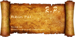 Rubin Pál névjegykártya